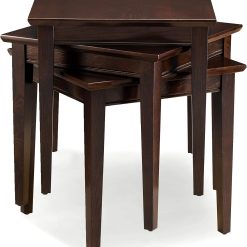 Alternative view of Leick Stacking Table Set, Black and Medium Oak