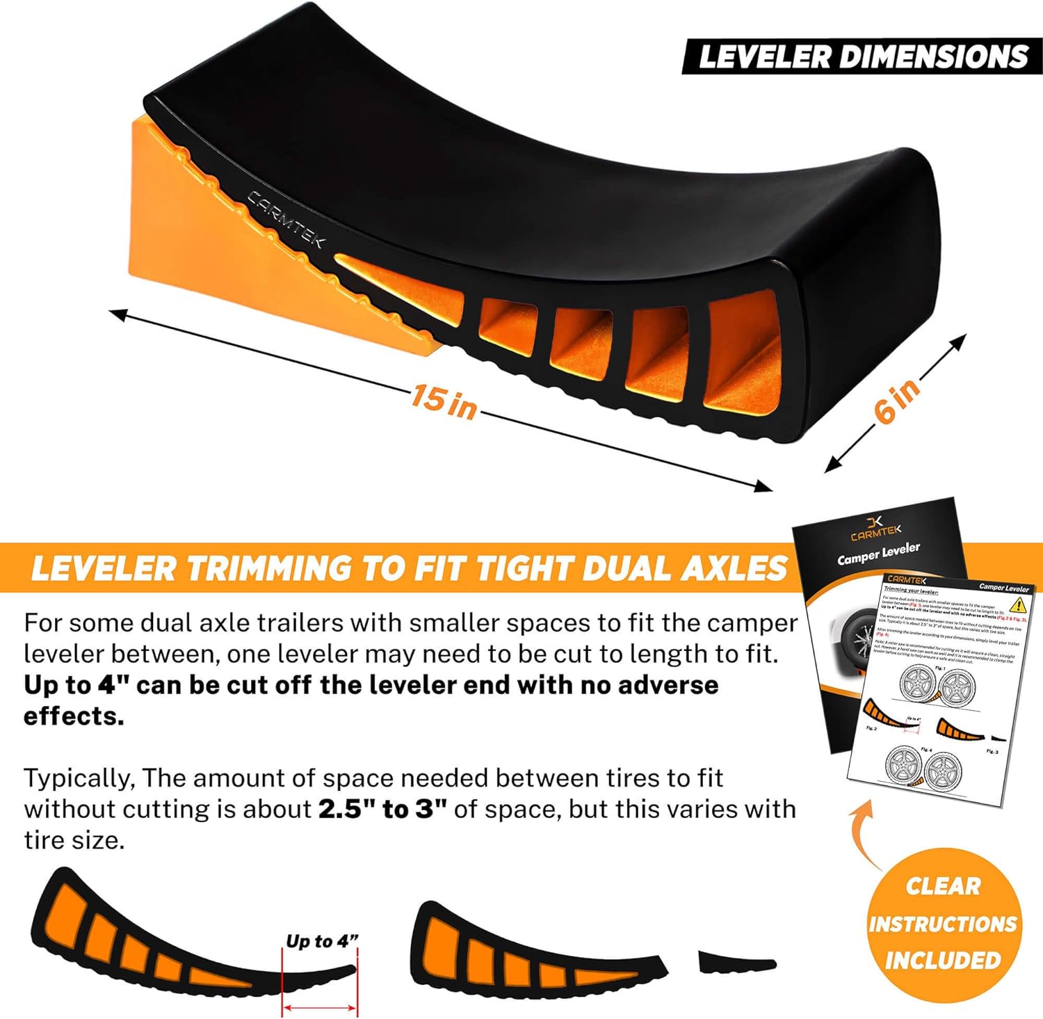 CARMTEK Camper Leveler Premium Kit – Curved RV Levelers with Camper Wheel Chocks, Rubber Mats and Carry Bag | Faster Camper Leveling Than RV Leveling Blocks - Image 6