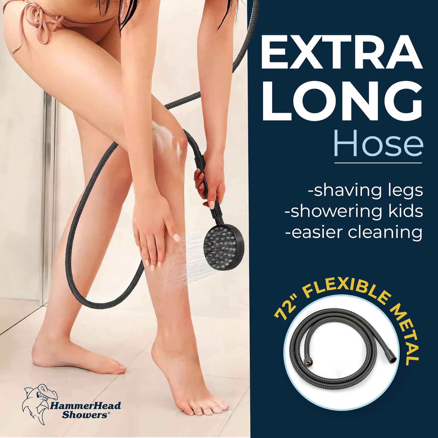 HammerHead Showers? Solid Metal LOW FLOW Handheld Shower Head with Hose and Brass Holder – OIL RUBBED BRONZE ?C Water Saving 1.75 GPM Detachable Shower Head – Adjustable Shower Wand Bracket & 6ft Hose - Image 30