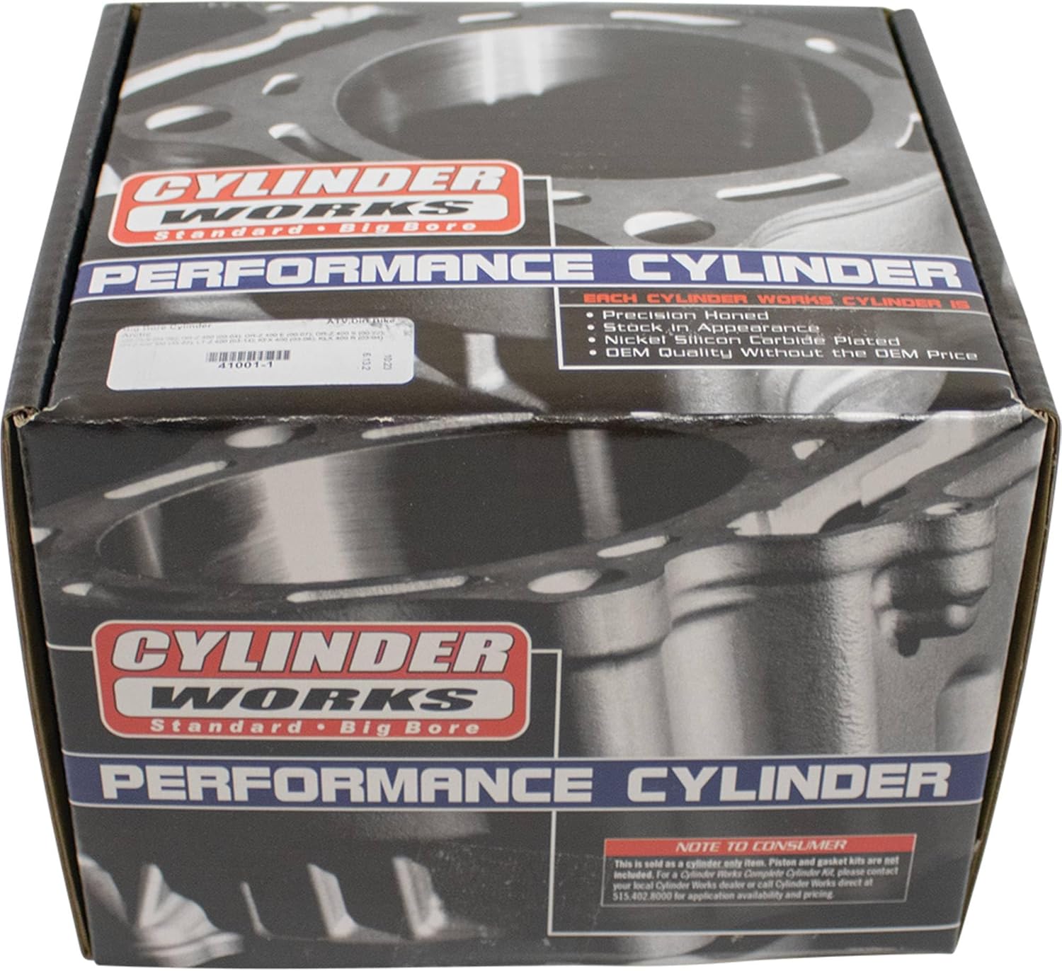 41001-1 Big Bore Cylinder Compatible With/Replacement For Arctic Cat 400 DVX 2004-2008, Suzuki DR-Z 400 2000-2004, DR-Z 400 E 2000-2007, DR-Z 400 S 2000-2022, Kawasaki KFX 400 2003-2006 - Image 2