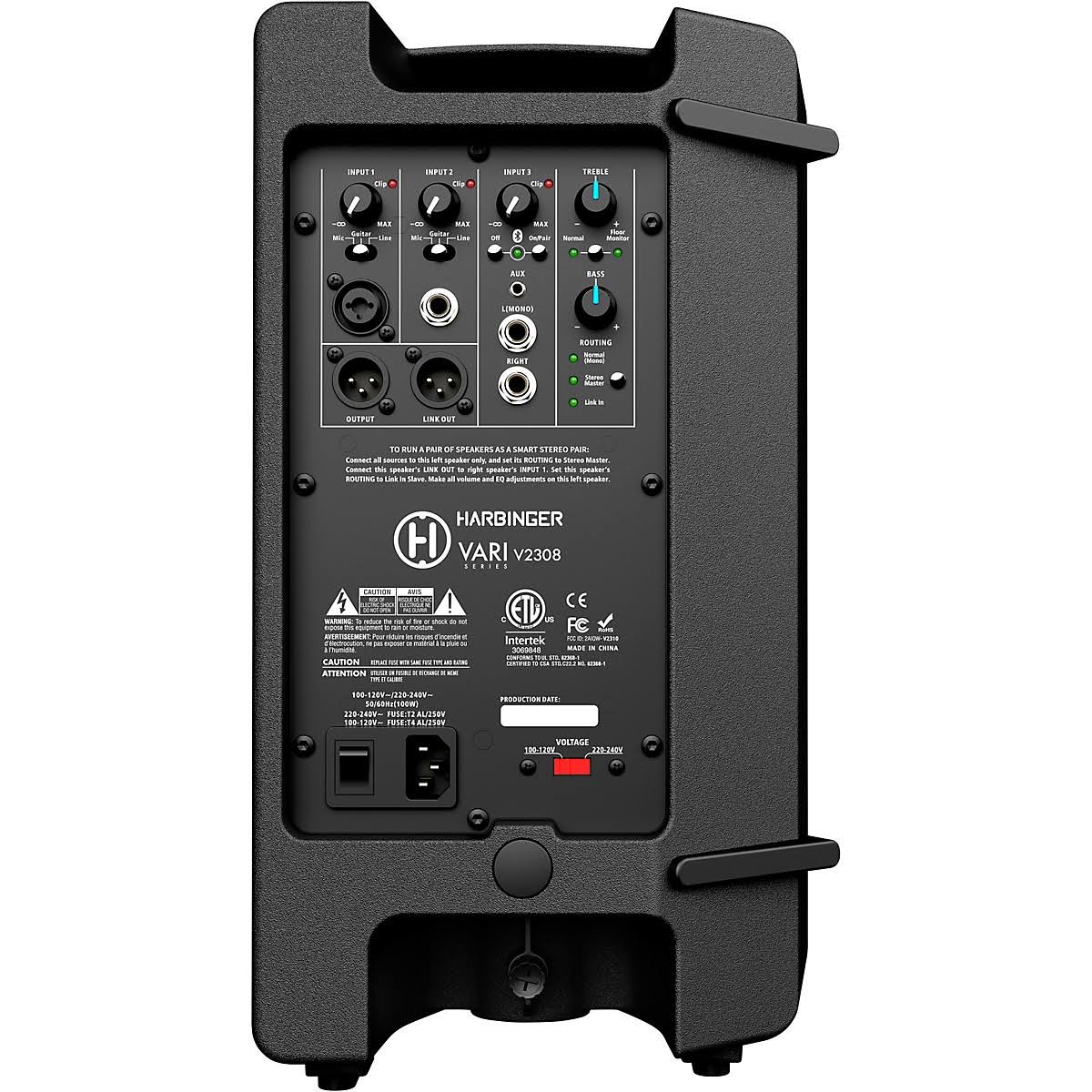 Harbinger Vari V2308 8 in. 2-Way Powered Loudspeaker with Bluetooth, DSP, and Smart Stereo - Image 3