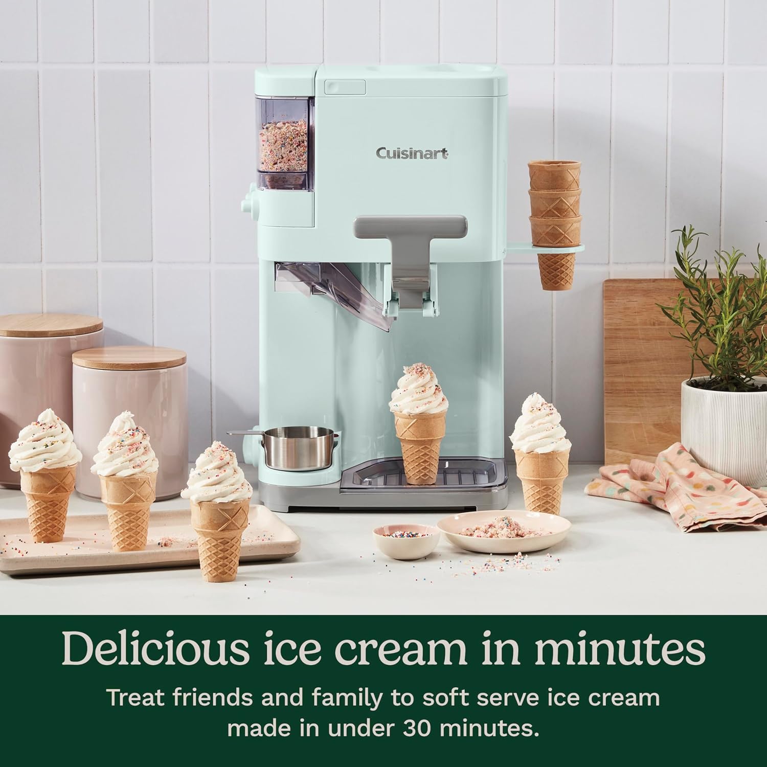 Cuisinart Soft Serve Ice Cream Machine- Mix It In Ice Cream Maker for Frozen Yogurt, Sorbet, Gelato, Drinks 1.5 Quart, White, ICE-48 - Image 3
