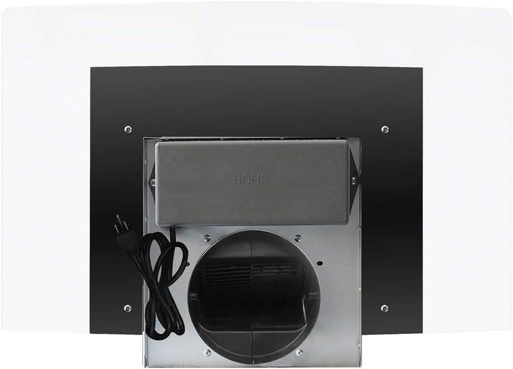 FIREGAS Island Range Hood 36 inch 450 CFM with Chimney,Tempered Glass,4 LED Lights,3 Speed Fan,Touch Control,Permanent Filter,Charcoal Filter,Stainless Steel,Island Mount,Ceiling Mount - Image 16