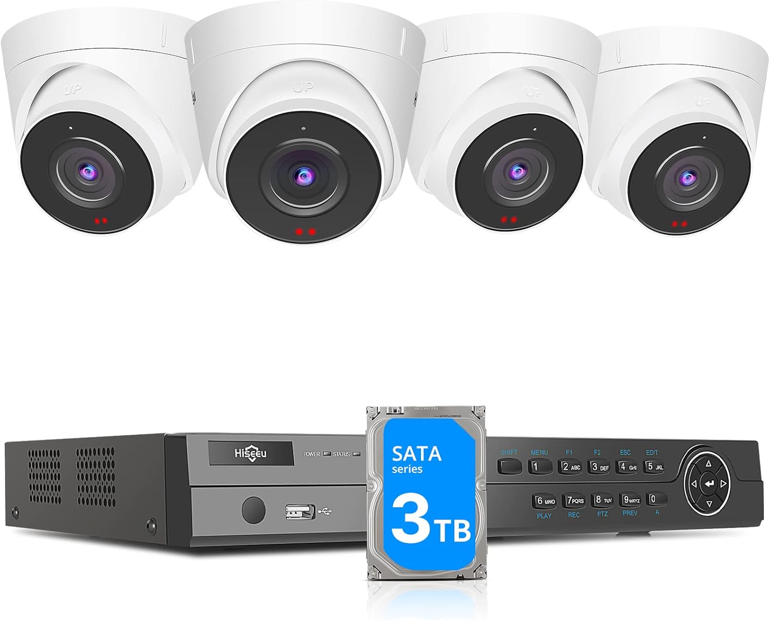 Hiseeu 5MP PoE Security Camera System with 3TB Hard Drive,8 Channel 5MP NVR Security System with 4pcs Dome PoE IP Camera for Home Security,Night Vision,IP66 Waterproof,1-Way Audio - Image 2