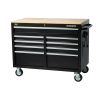 Husky 46 in. W x 24.5 in. D 9-Drawer Mobile Workbench with Solid Wood Top in