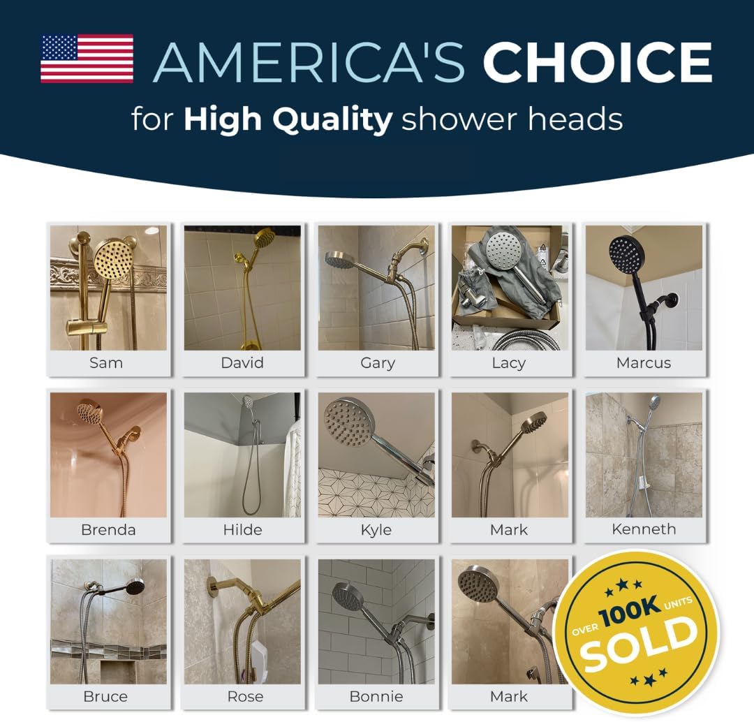 HammerHead Showers? Solid Metal LOW FLOW Handheld Shower Head with Hose and Brass Holder – OIL RUBBED BRONZE ?C Water Saving 1.75 GPM Detachable Shower Head – Adjustable Shower Wand Bracket & 6ft Hose - Image 36