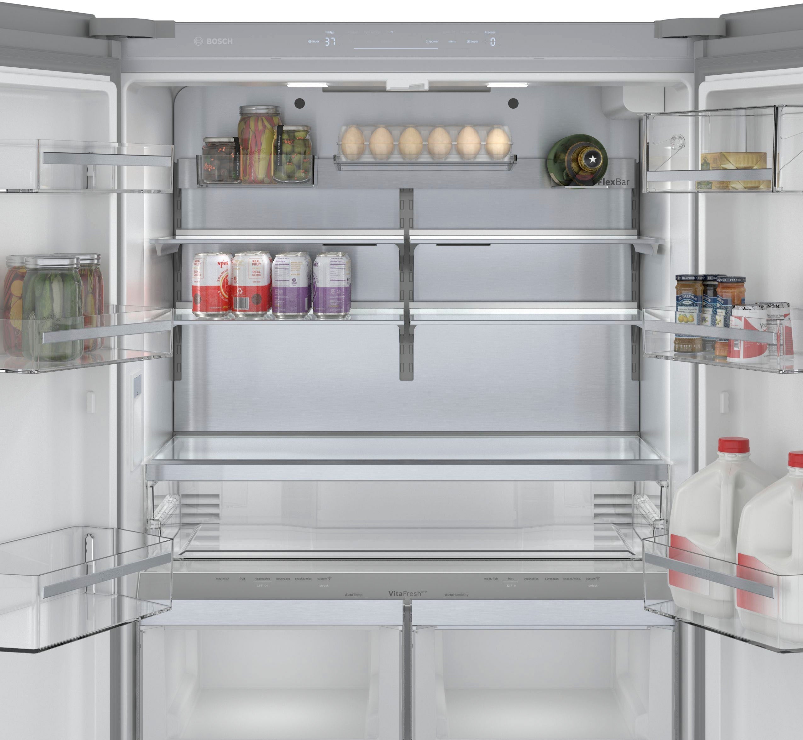 Bosch – 800 Series 21 Cu. Ft. French Door Counter-Depth Smart Refrigerator – Stainless steel - Image 9