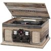 Victrola The Quincy 6-in-1 Bluetooth Record Player & Multimedia Center with Built-in Speakers ?C 3-Speed Turntable, CD & Cassette Player, AM/FM Radio, Wireless Music Streaming (Natural)